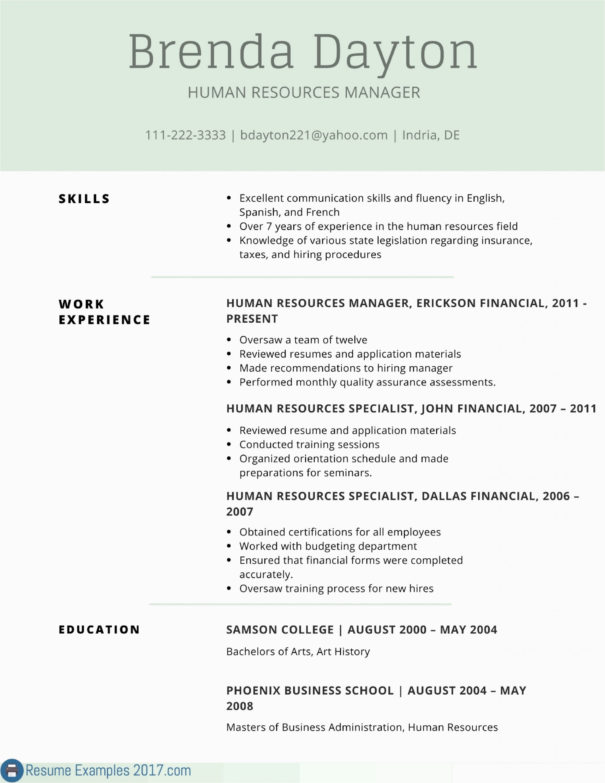 resume skills and interests examples