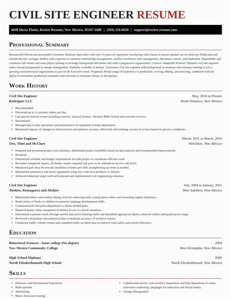 civil site engineer job resumes templates and ideas