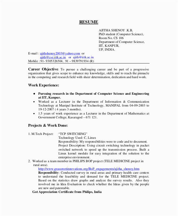 puter science resume template for it workers