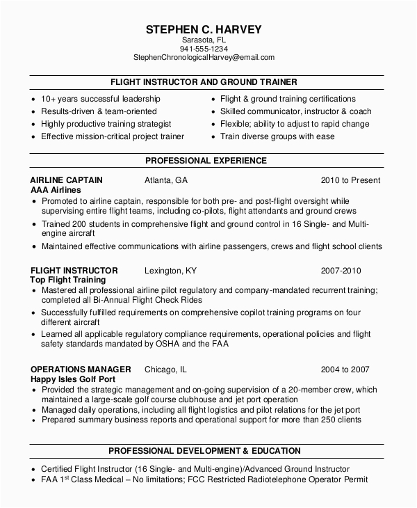 flight attendant resume