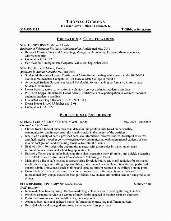sample resume for freshers for