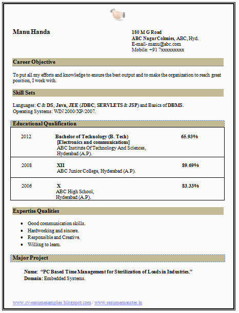 sample resume for electronics and