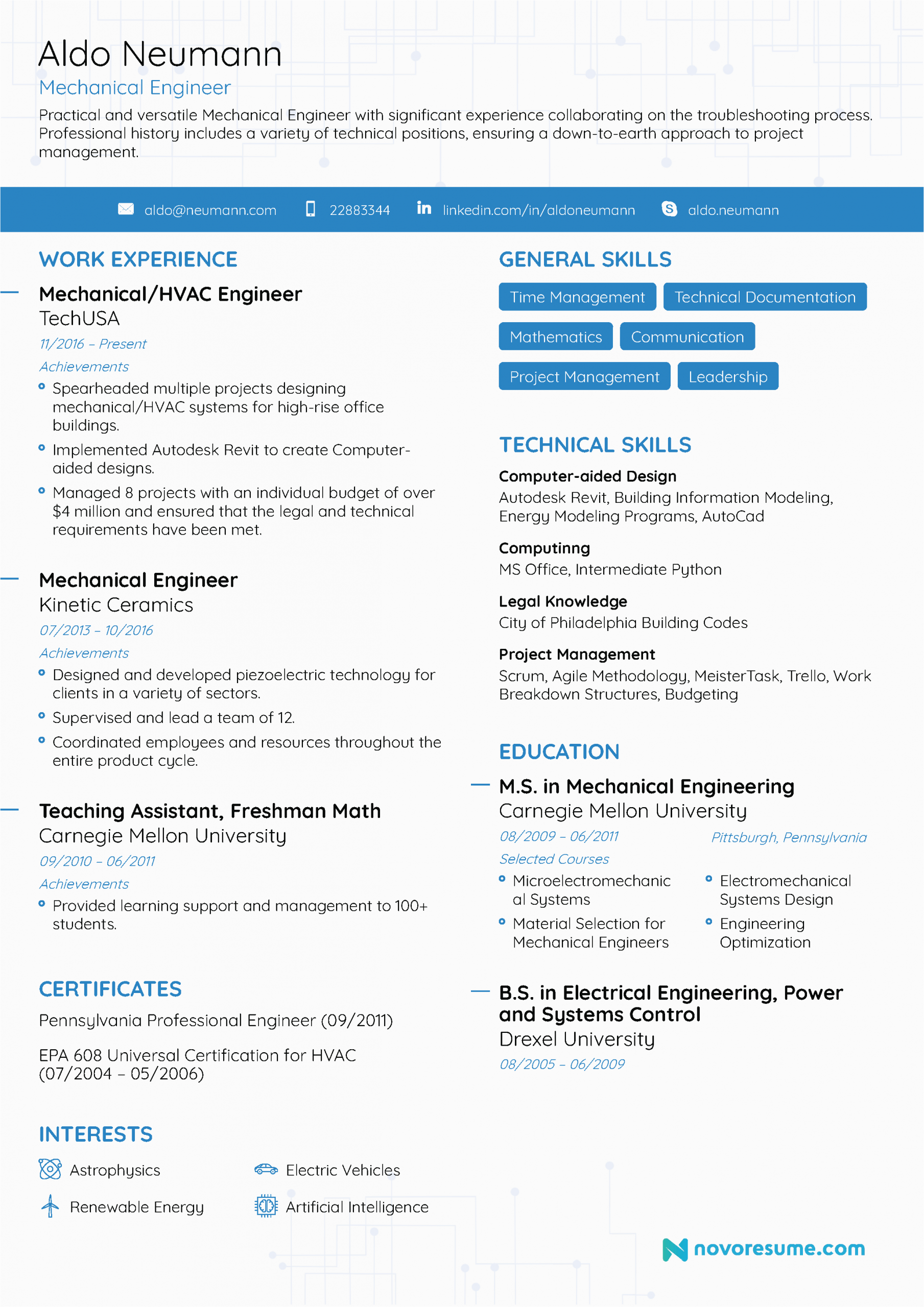 mechanical engineer cv format collection