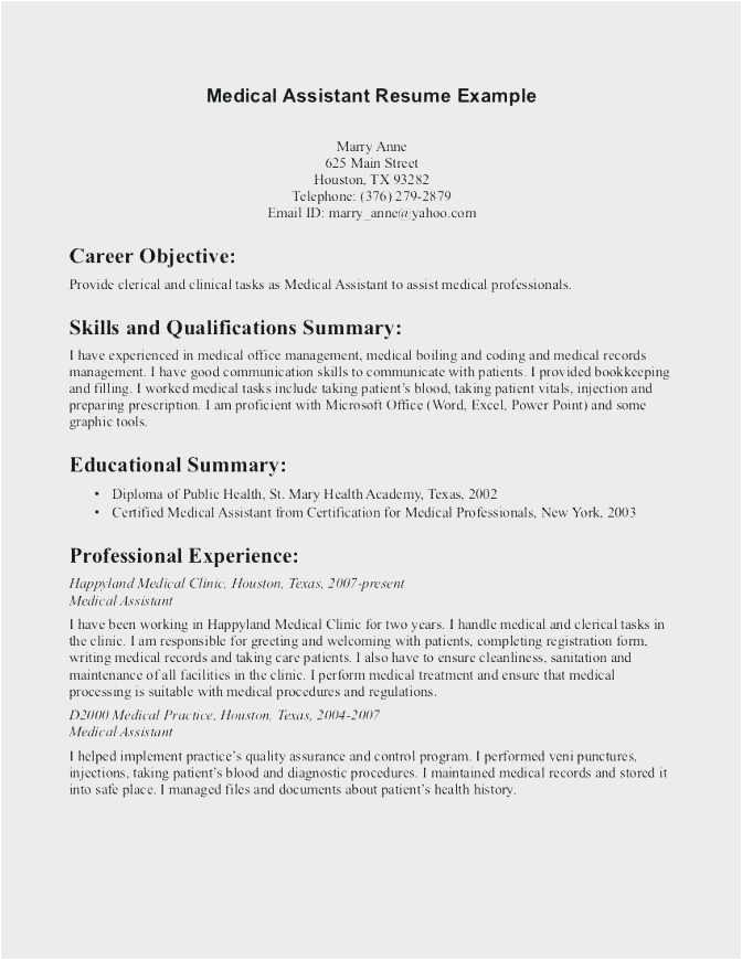 Sample Resume for Office assistant with No Experience Administrative assistant Resume Example Example 60