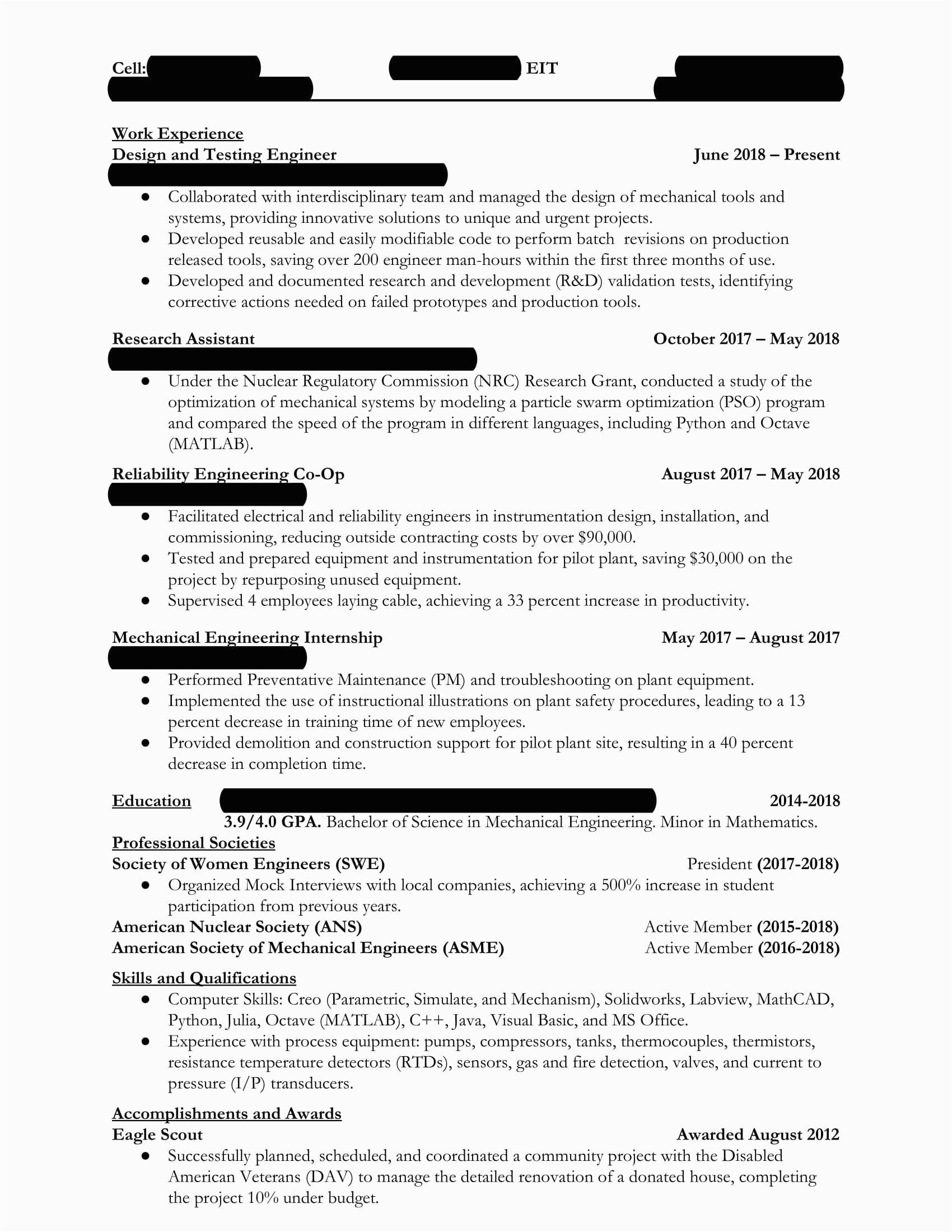 Sample Resume for Second Job Out Of College Me Resume Second Job Out Of College Engineeringresumes