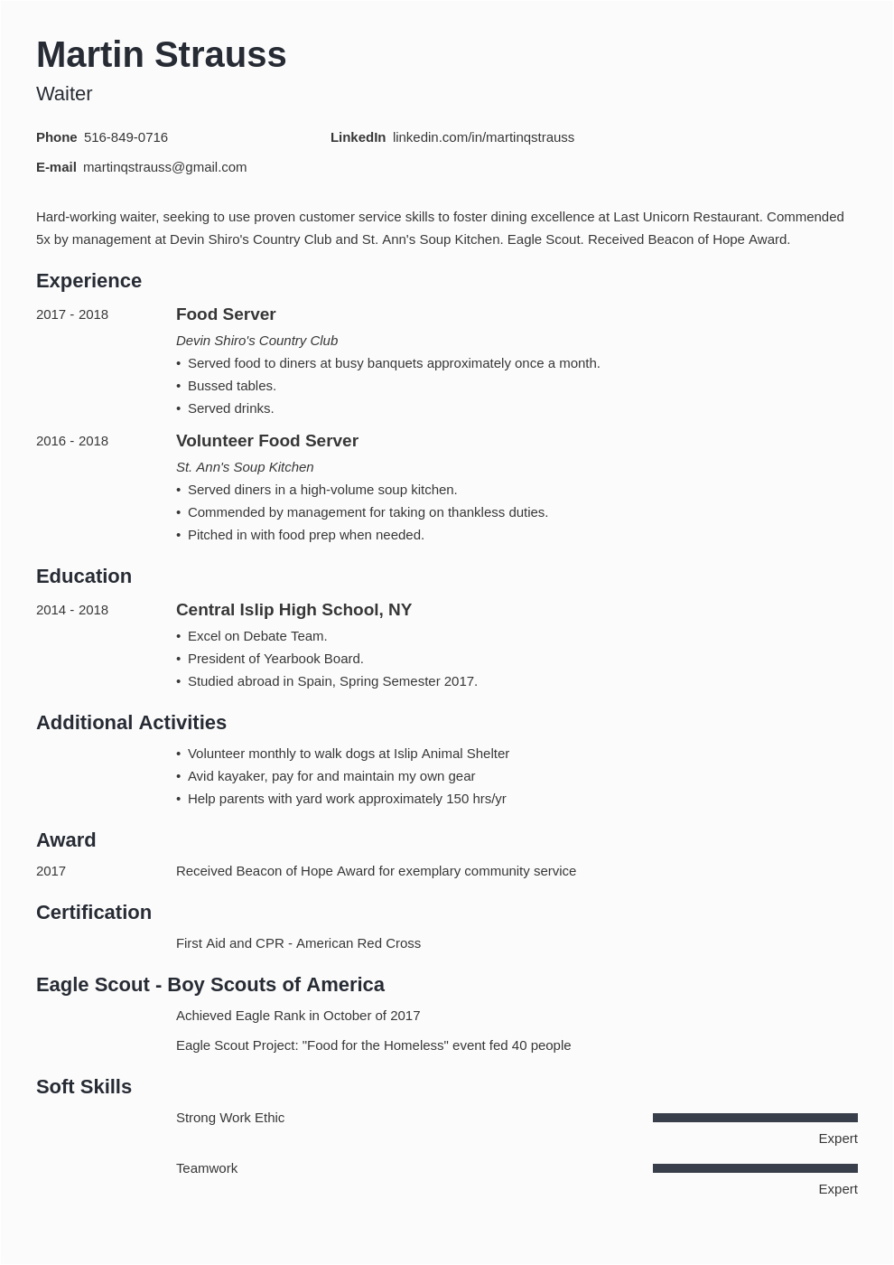 Sample Resume for Teenager with No Experience Grade 10 Teenager High School Student Resume with No Work
