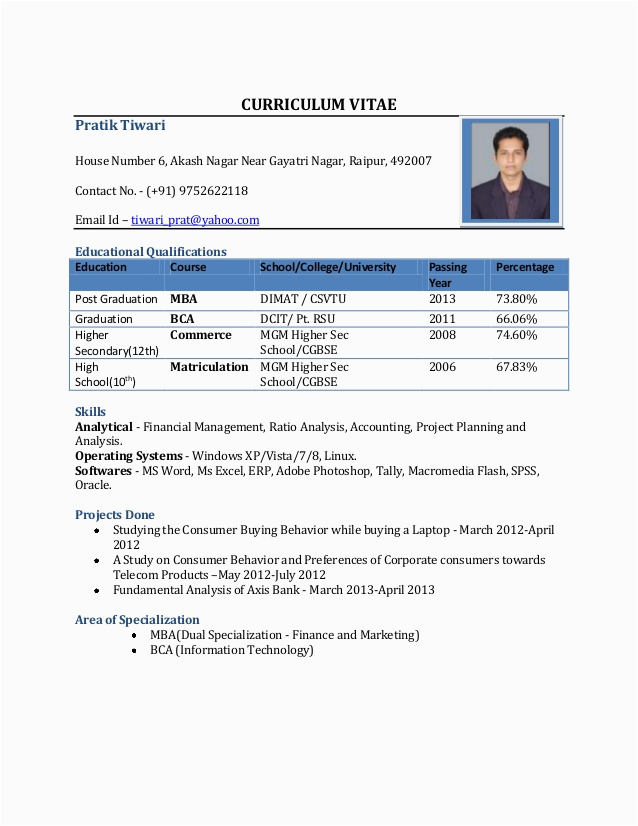 cv format for mba freshers free in word pdf