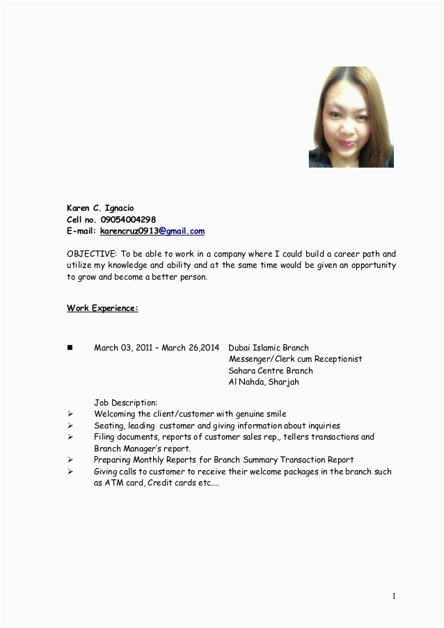 Sample Resume Objective for Sales Lady Khaye Cv 2014 Updated