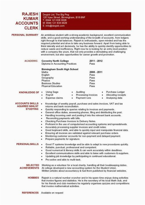 student entry level accounts clerk resume template 1002