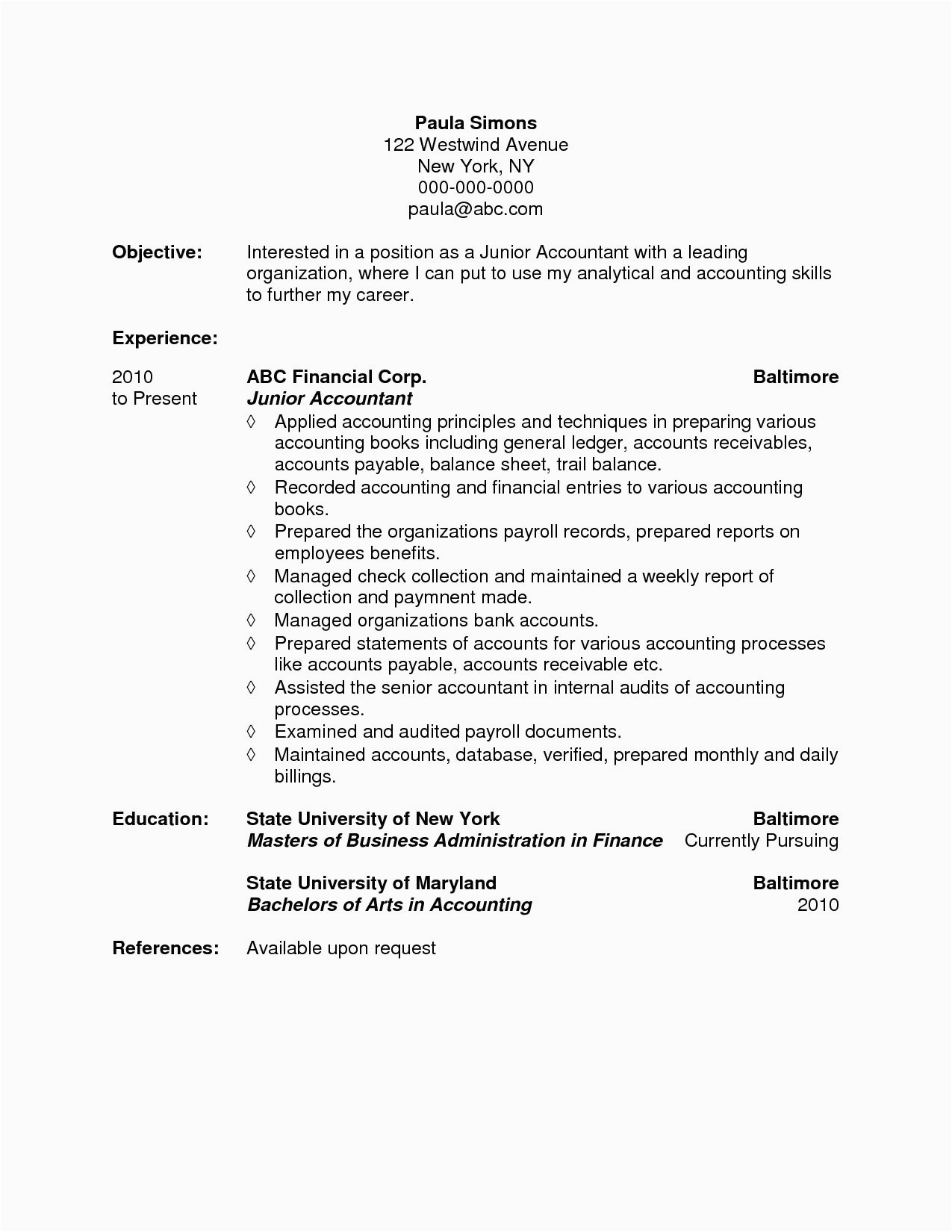 Ojt Resume Sample for Accounting Student 72 Beautiful S Sample Resume Ojt Accounting Students