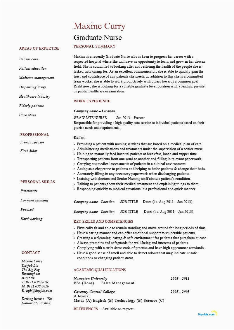 registered nurse resume sample format australia