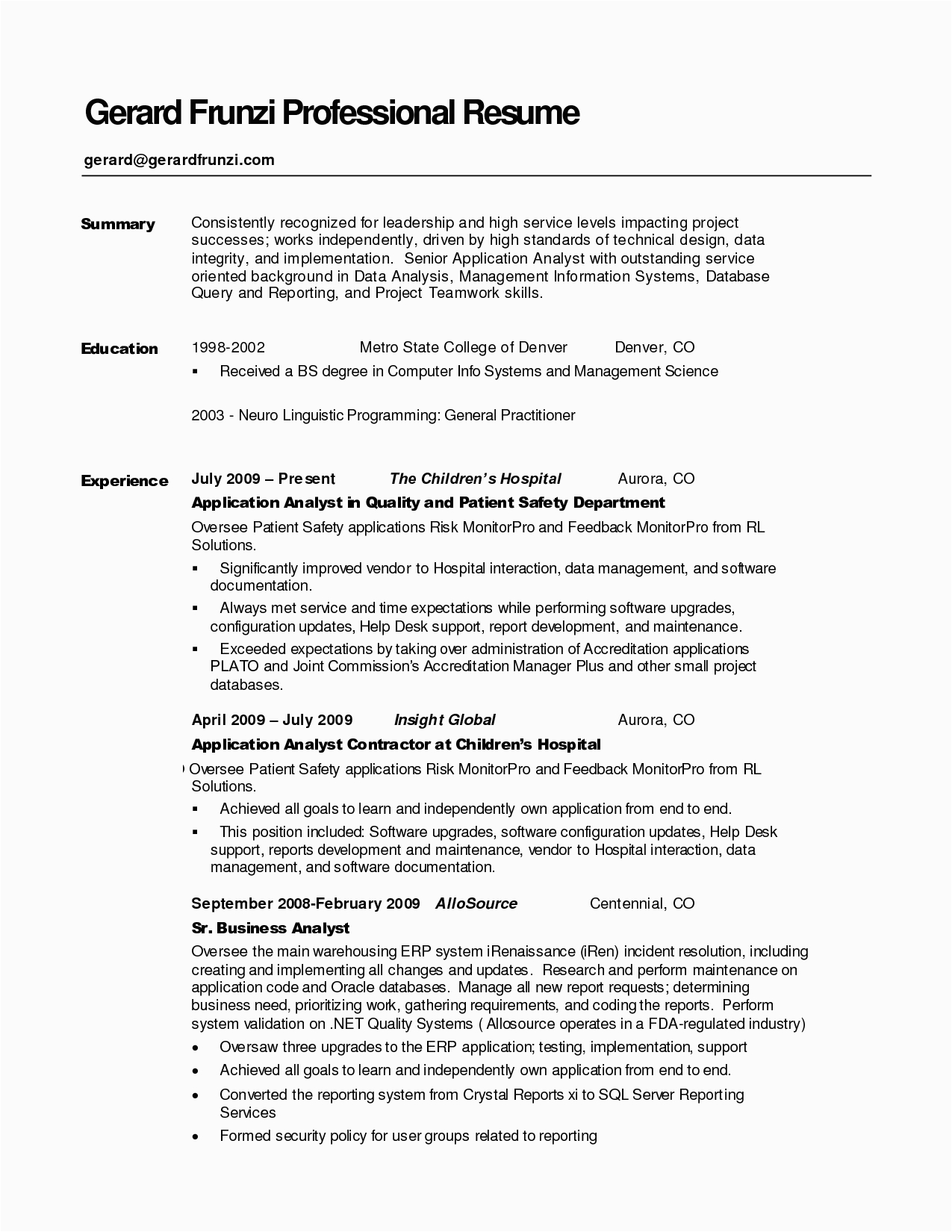 Resume Summary Samples for It Professionals It Professional Resume Summary Best Resume Examples
