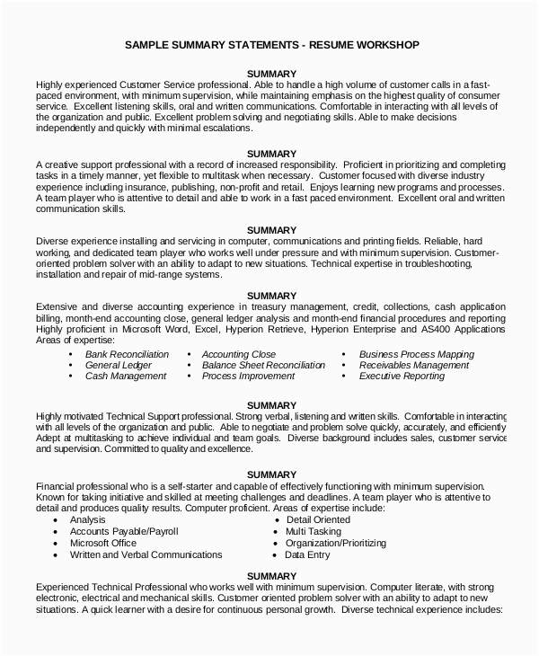 Sample Customer Service Resume Summary Qualifications Free 8 Customer Service Resume Samples In Ms Word