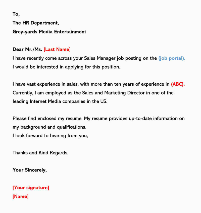 Sample Email for Sending Resume and Cover Letter Sample Email to Manager Audreybraun