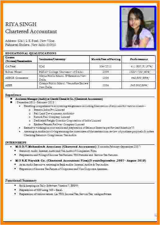 indian simple resume format doc