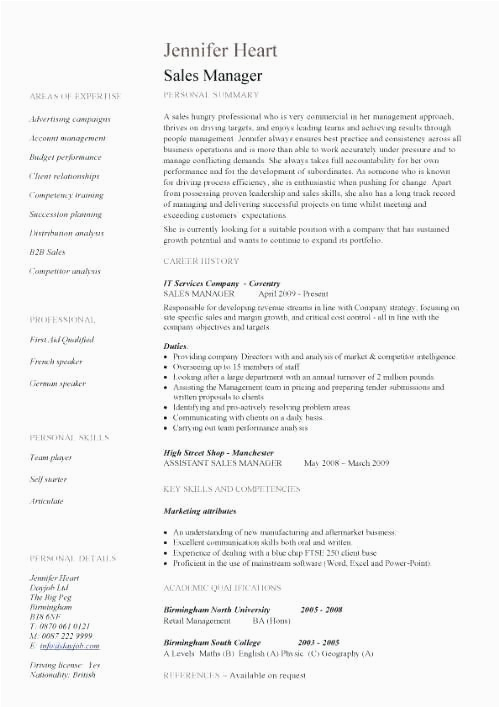 sample resume for area sales manager in fmcg