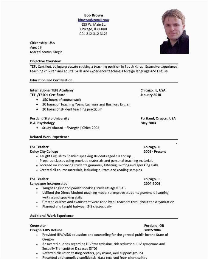 sample resume format applying abroad