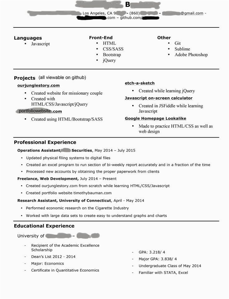 Sample Resume for Junior Web Developer 25 Junior Web Developer Resume In 2020
