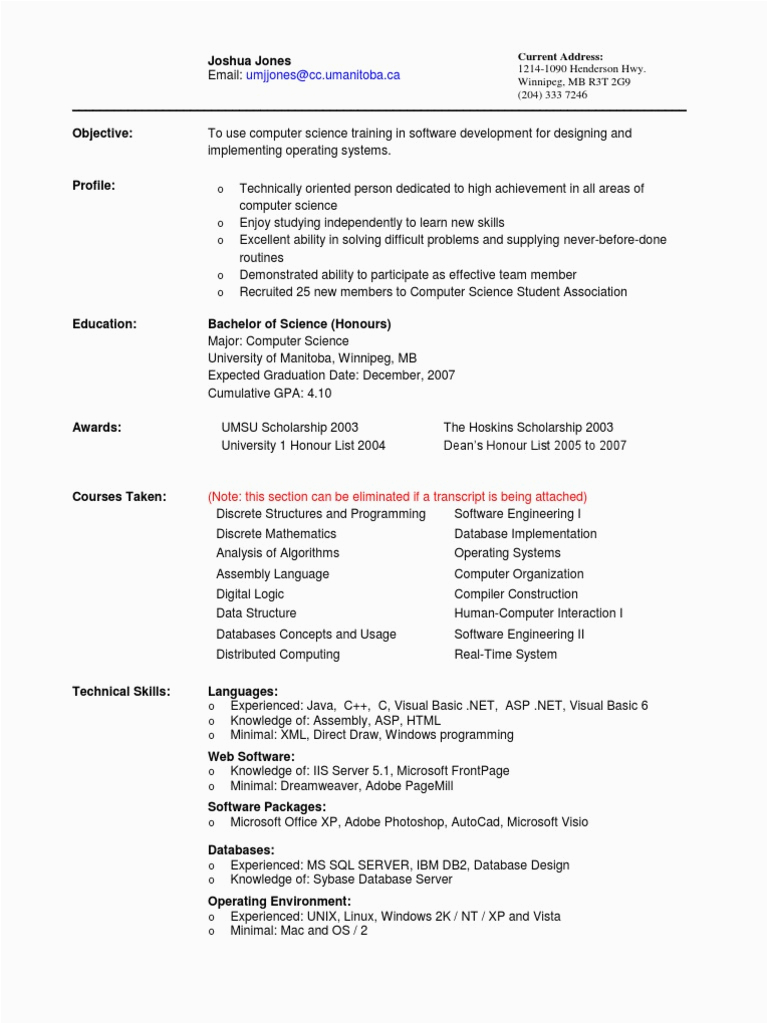 Sample Resume for Ojt Computer Science Students Sample Functional Resume for Puter Science Students