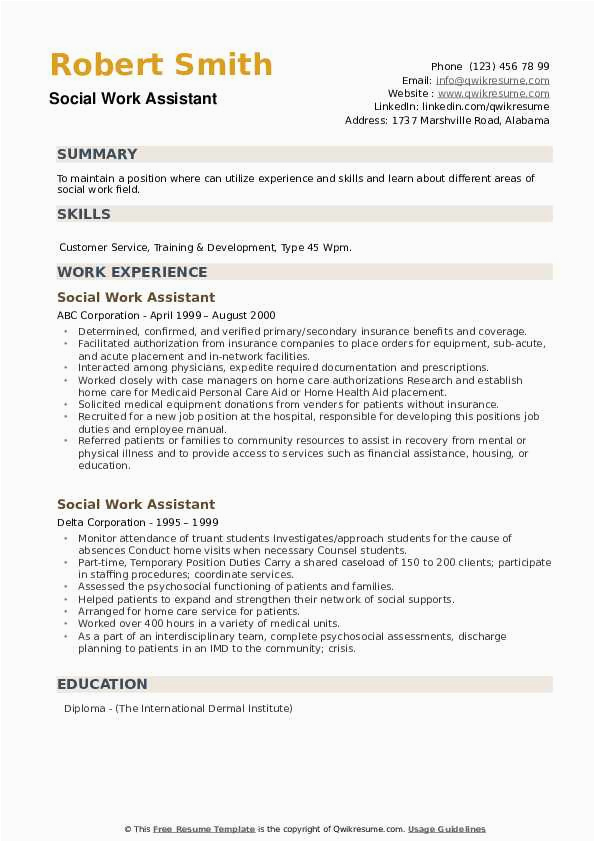 social work assistant