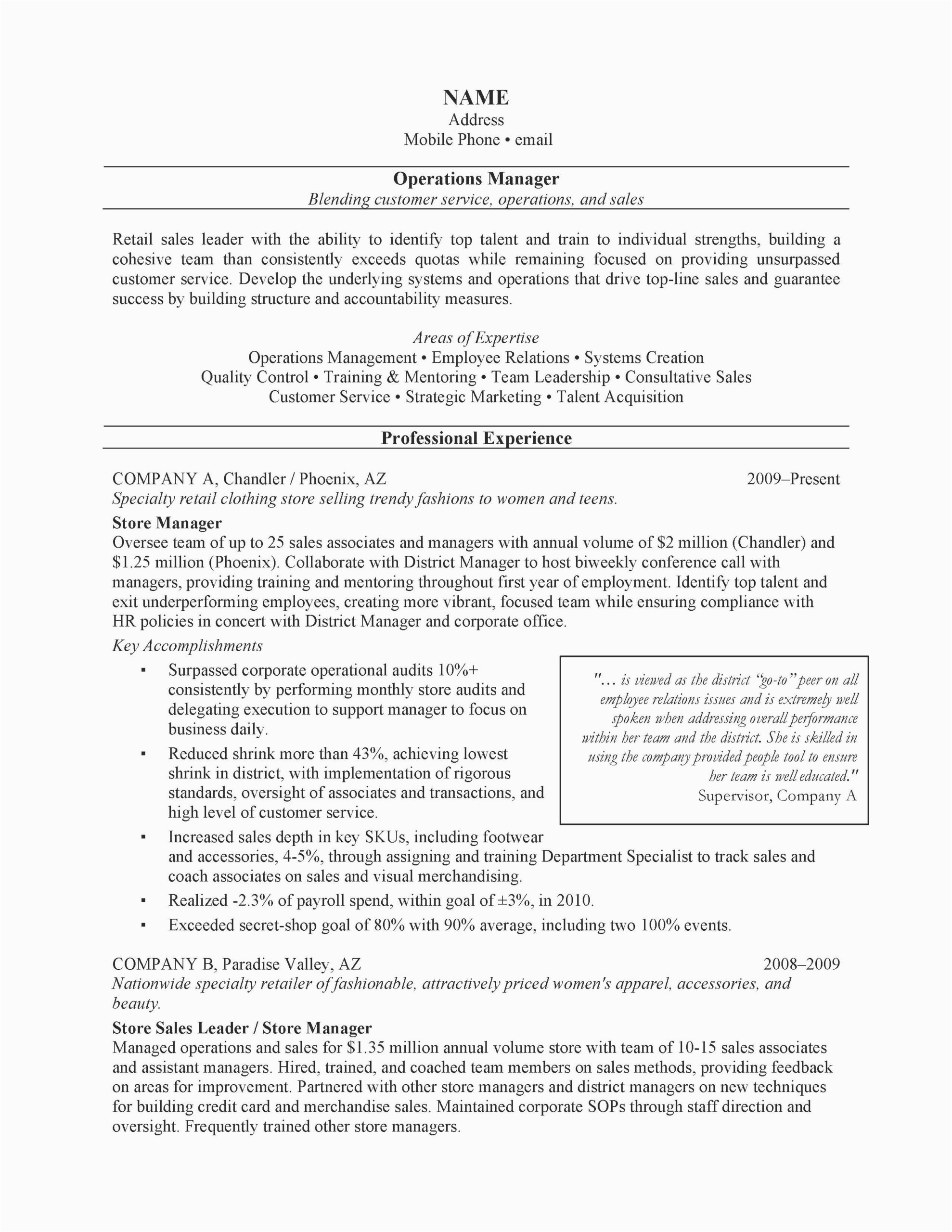 ac plishment resume sample
