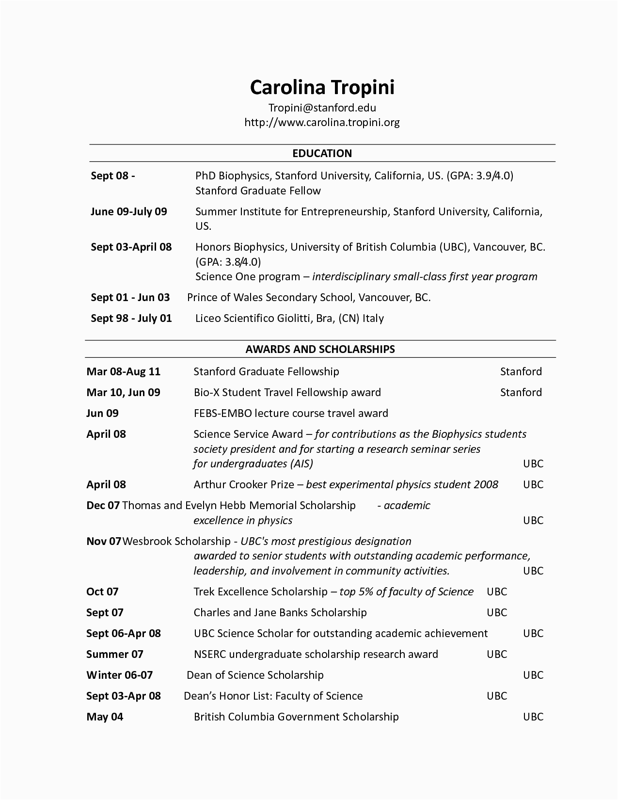 resume header templates