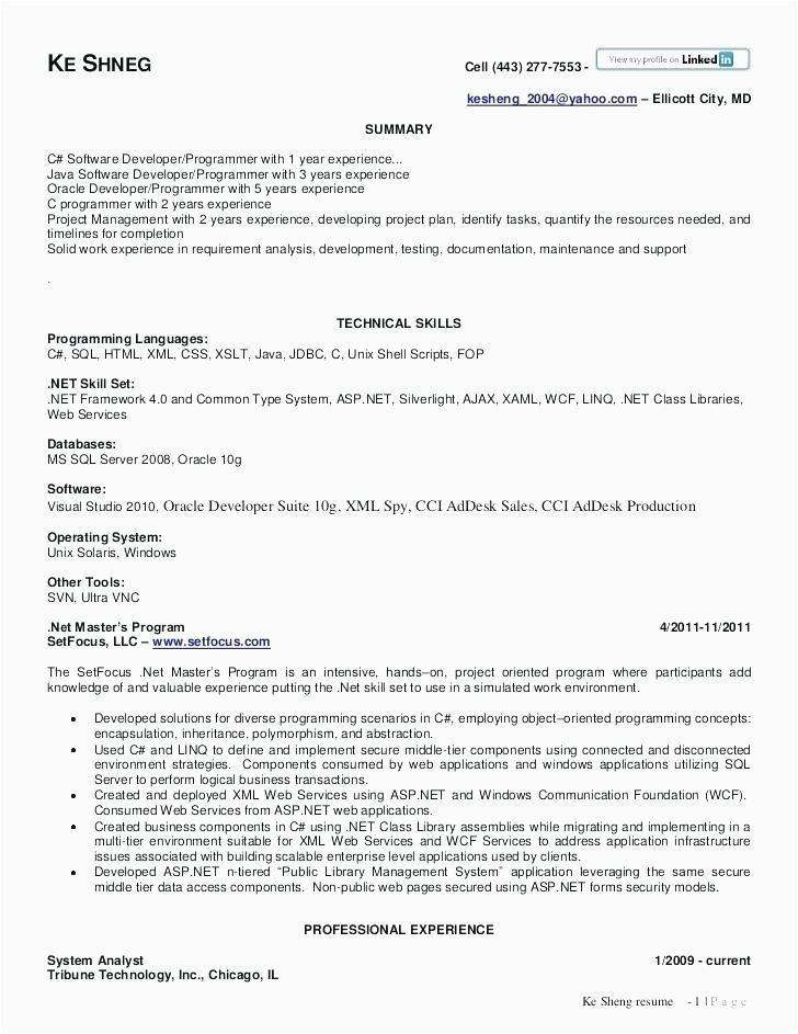 3 year experience resume format