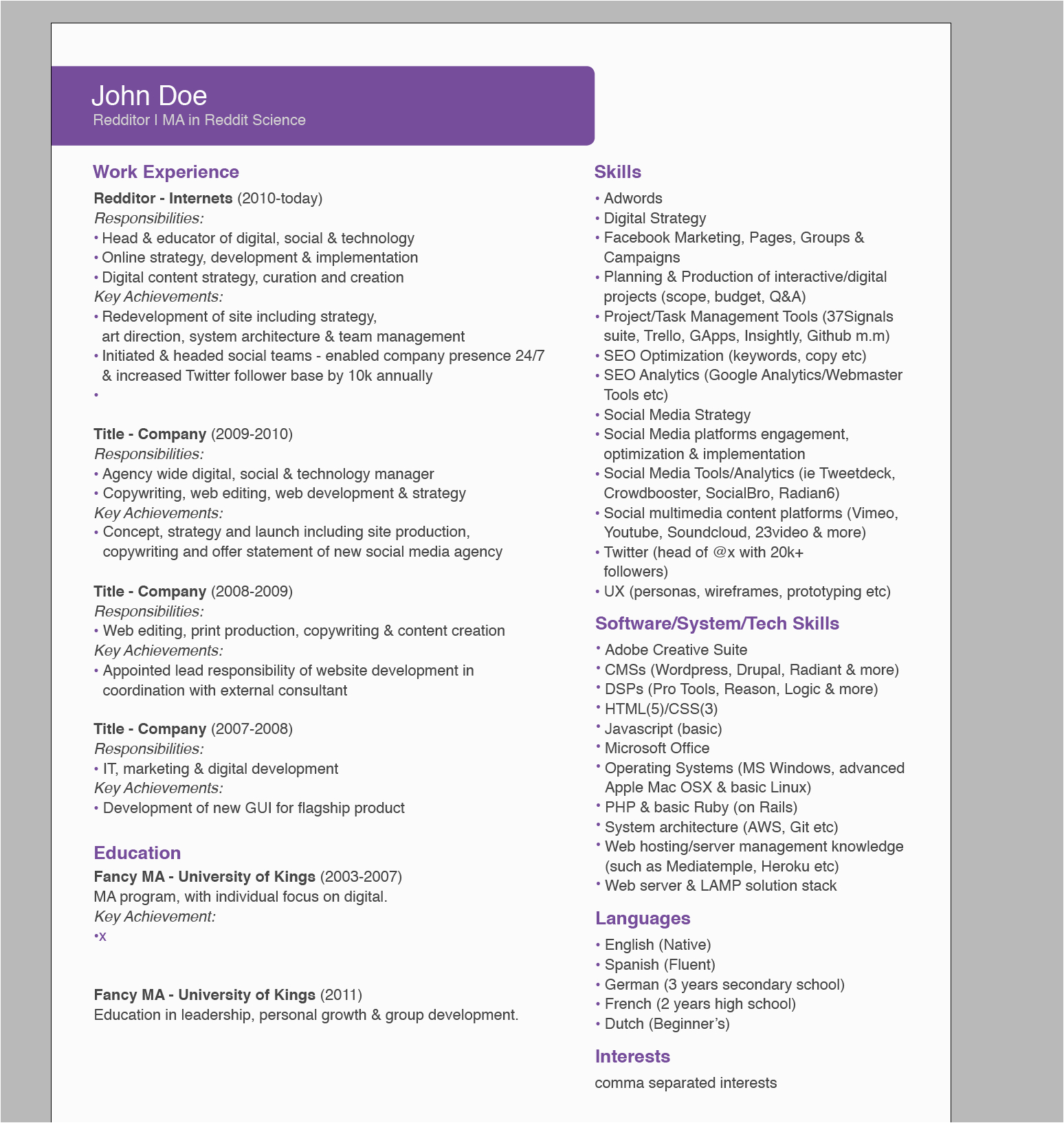 aws sample resume for 3 years experience