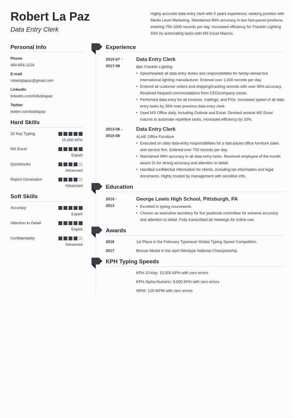 Entry Level Data Entry Resume Sample Data Entry Resume Sample 20 Tips On Experience & Skills