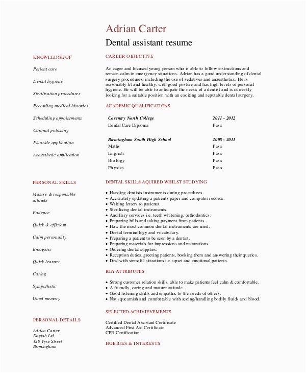 Entry Level Dental assistant Resume Sample Free 10 Entry Level Resume Samples In Ms Word