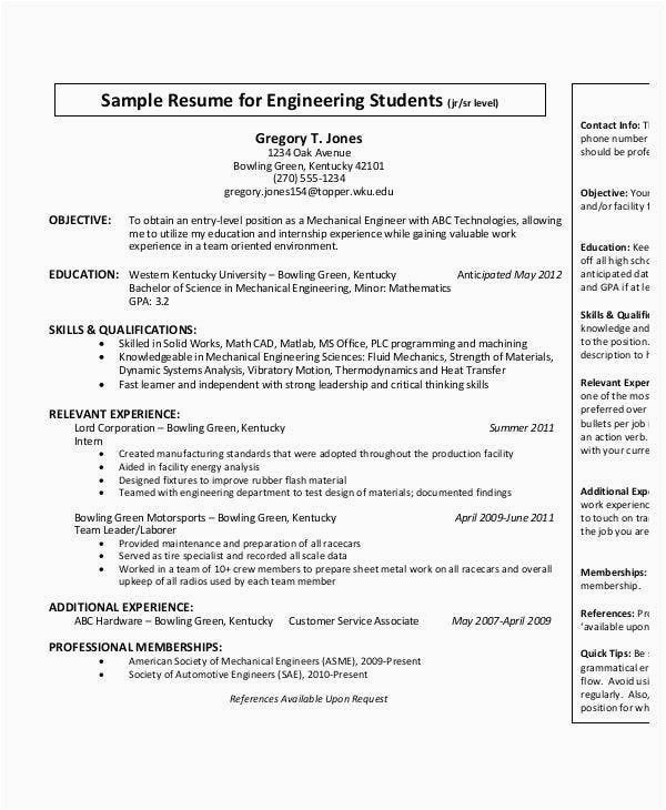 free engineering resume
