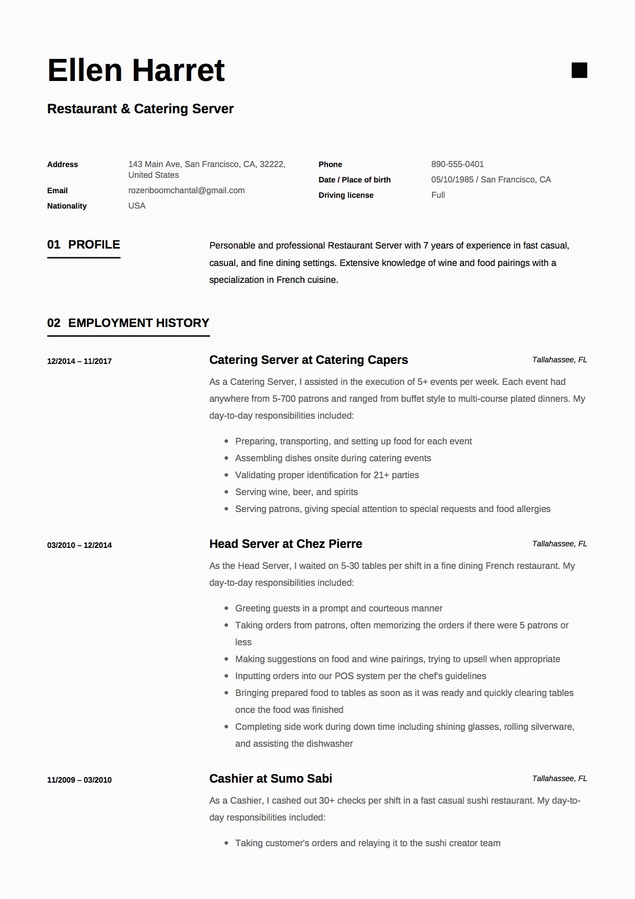 Restaurant Server Job Description Resume Sample Full Guide Restaurant Server Resume 12 Pdf Examples