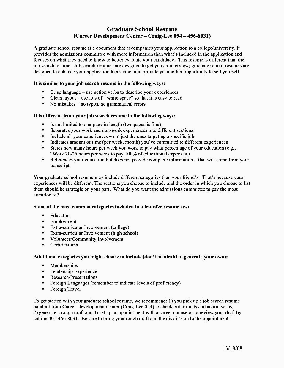 Sample Academic Resume for Graduate School Academic Resume for Graduate School