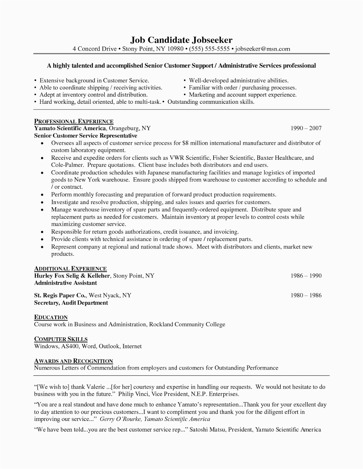 career objective for customer service resume