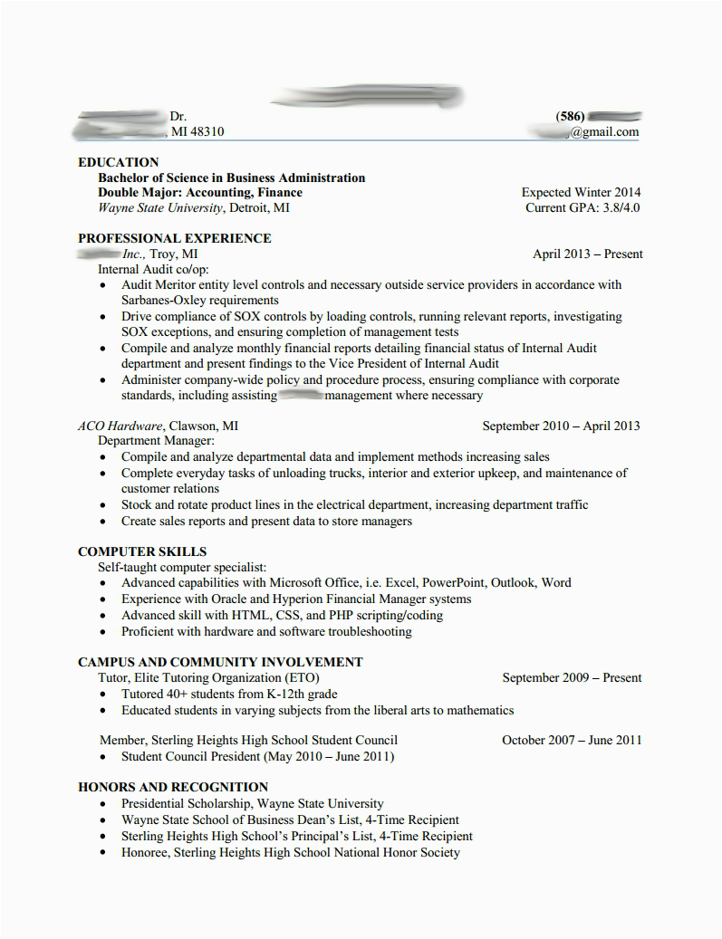 aiming for a big 4 internship please critique my