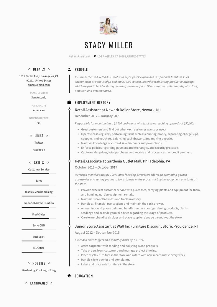 Sample Resume for Aldi Retail assistant Retail assistant Resume Example
