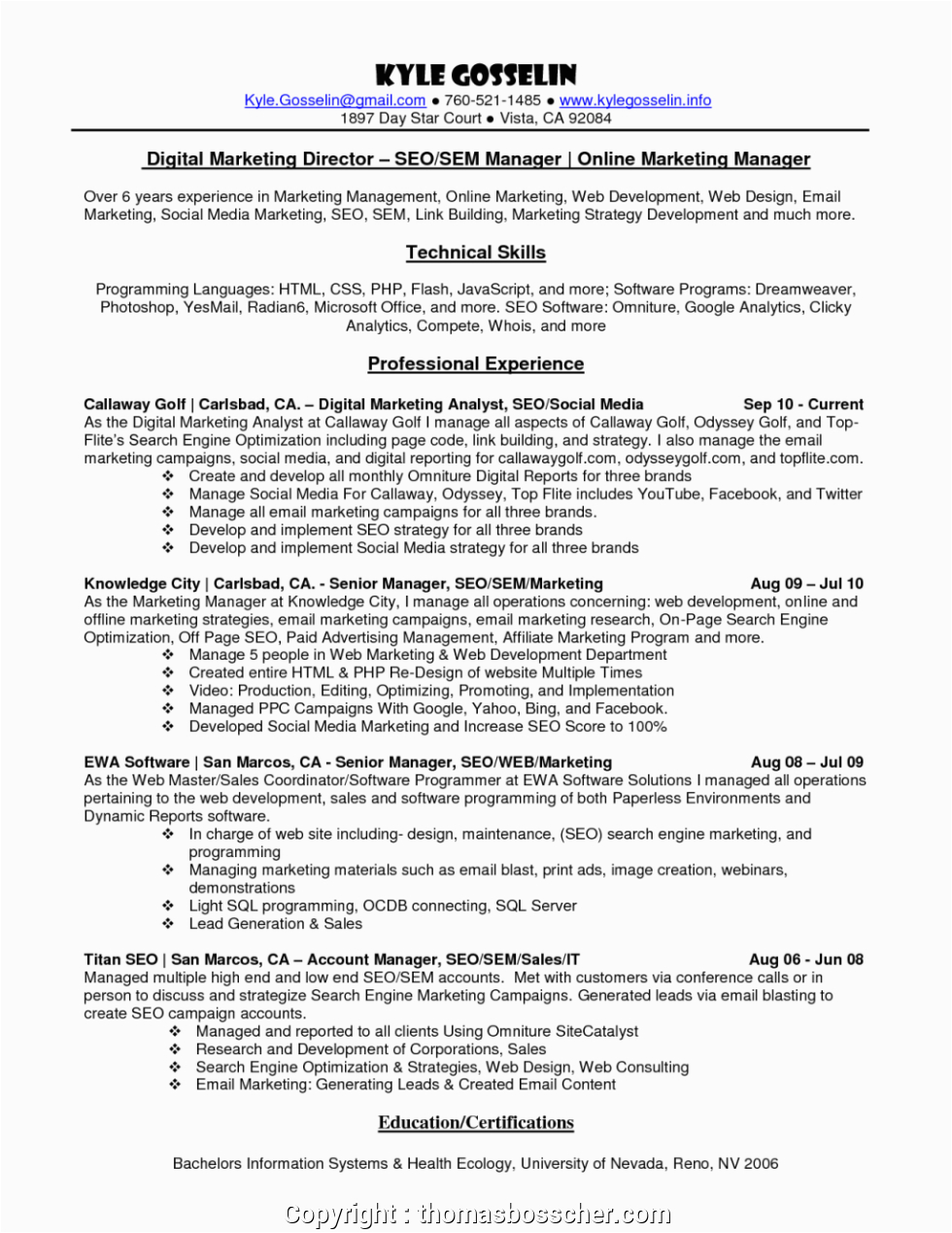 newest marketing executive resume pdf