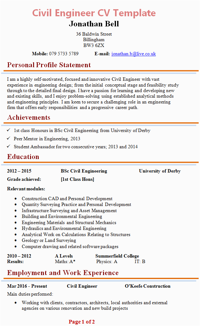 civil site engineer resume india