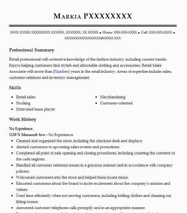 Sample Resume for Sales assistant with No Experience Resume for Job with No Experience