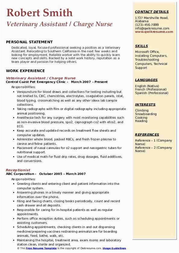 Sample Resume for Sales assistant with No Experience Veterinary assistant Resume No Experience™