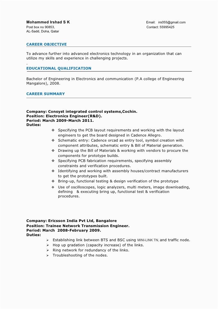manual testing resume for 2 years experience