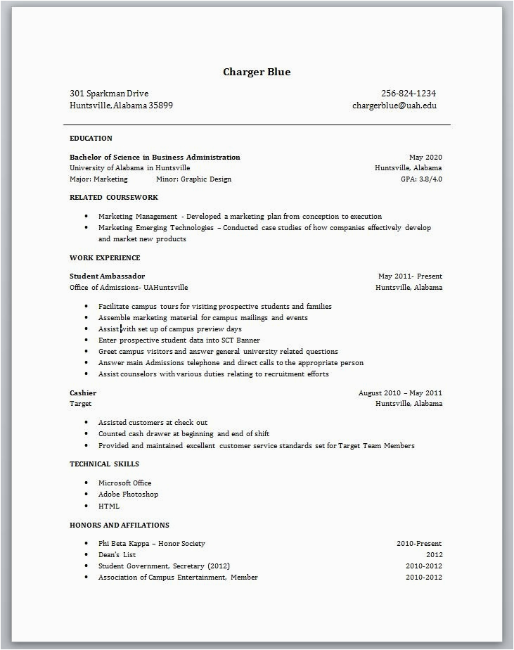 resume for students with no experience 3052