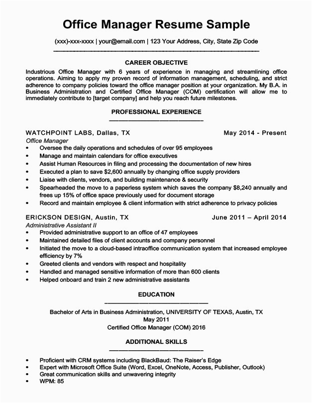 12 13 resume for managers position