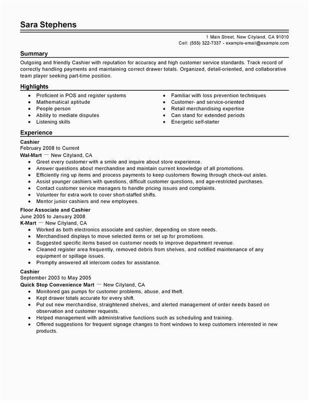 Sample Resume with Part Time Job Experience 23 Basic Resume Examples for Part Time Jobs In 2020