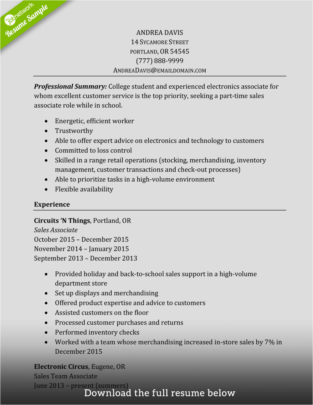 Sample Retail Sales associate Resume with No Experience How to Write A Perfect Sales associate Resume Examples