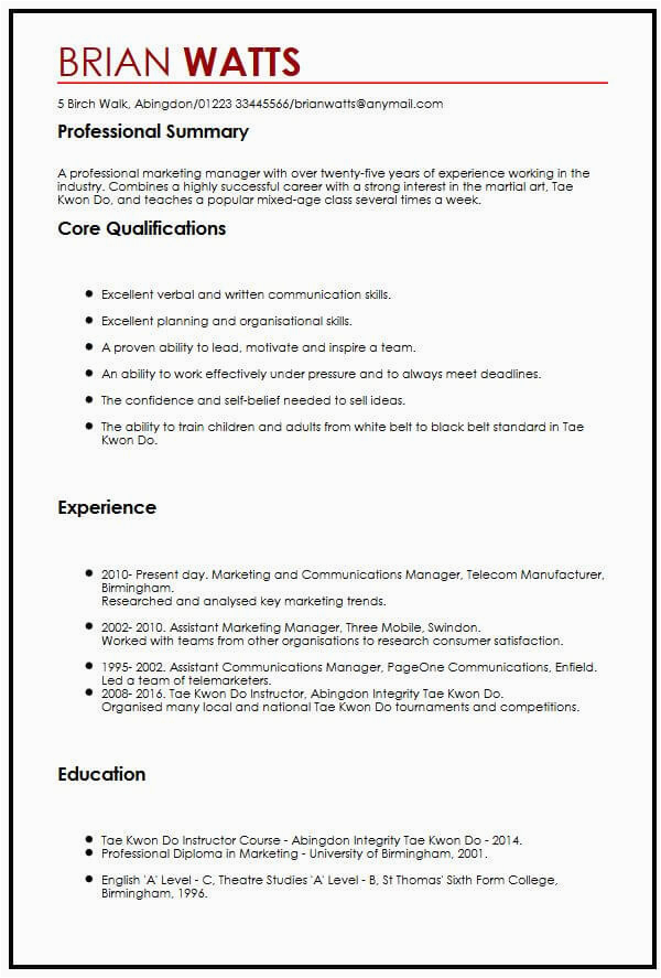 Sample Skills and Interest In Resume Cv Examples Interests Best Examples Of Hobbies and