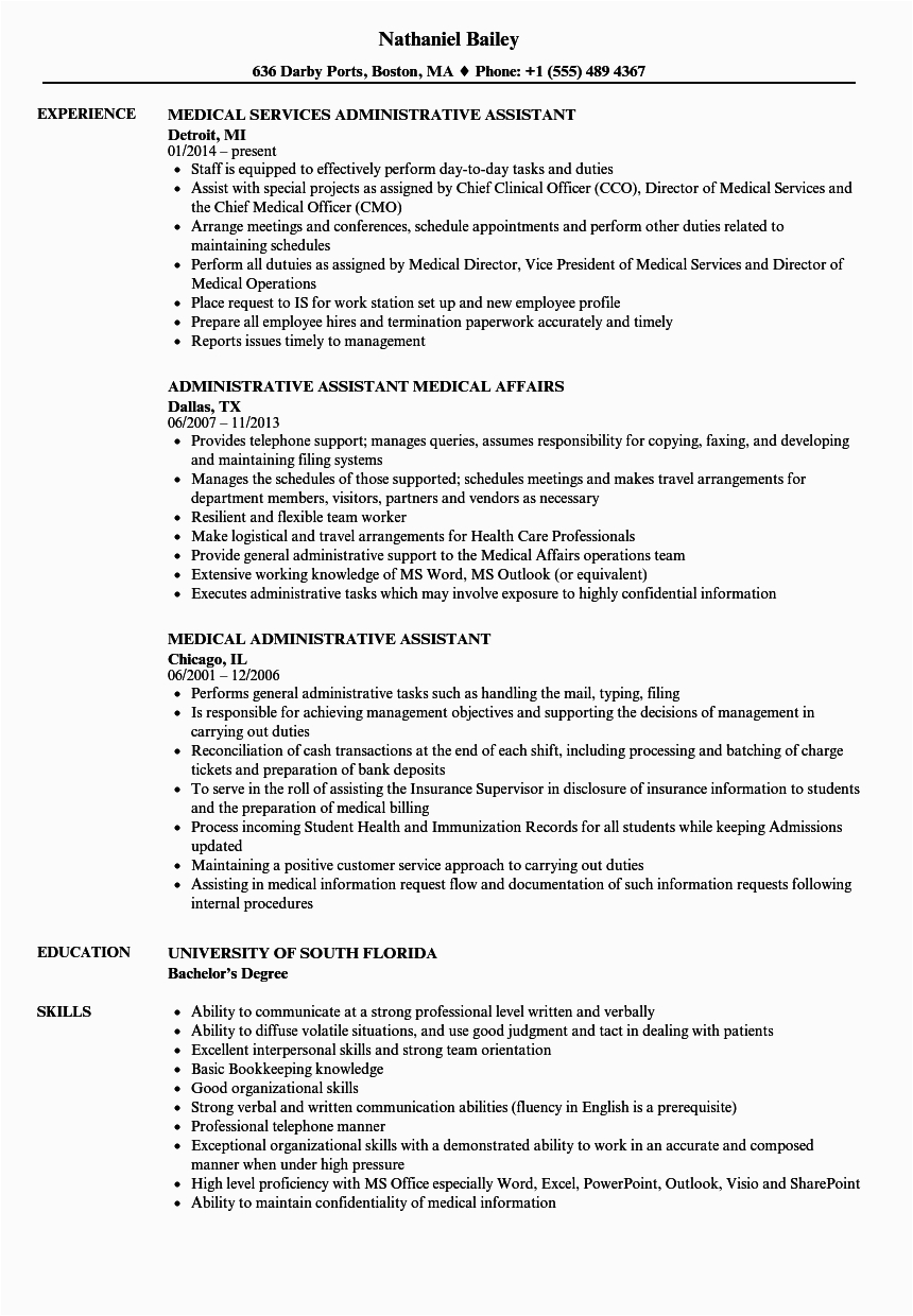 Samples Of Resume Objectives for Administrative assistants Resume Objective Medical Administrative assistant top 22