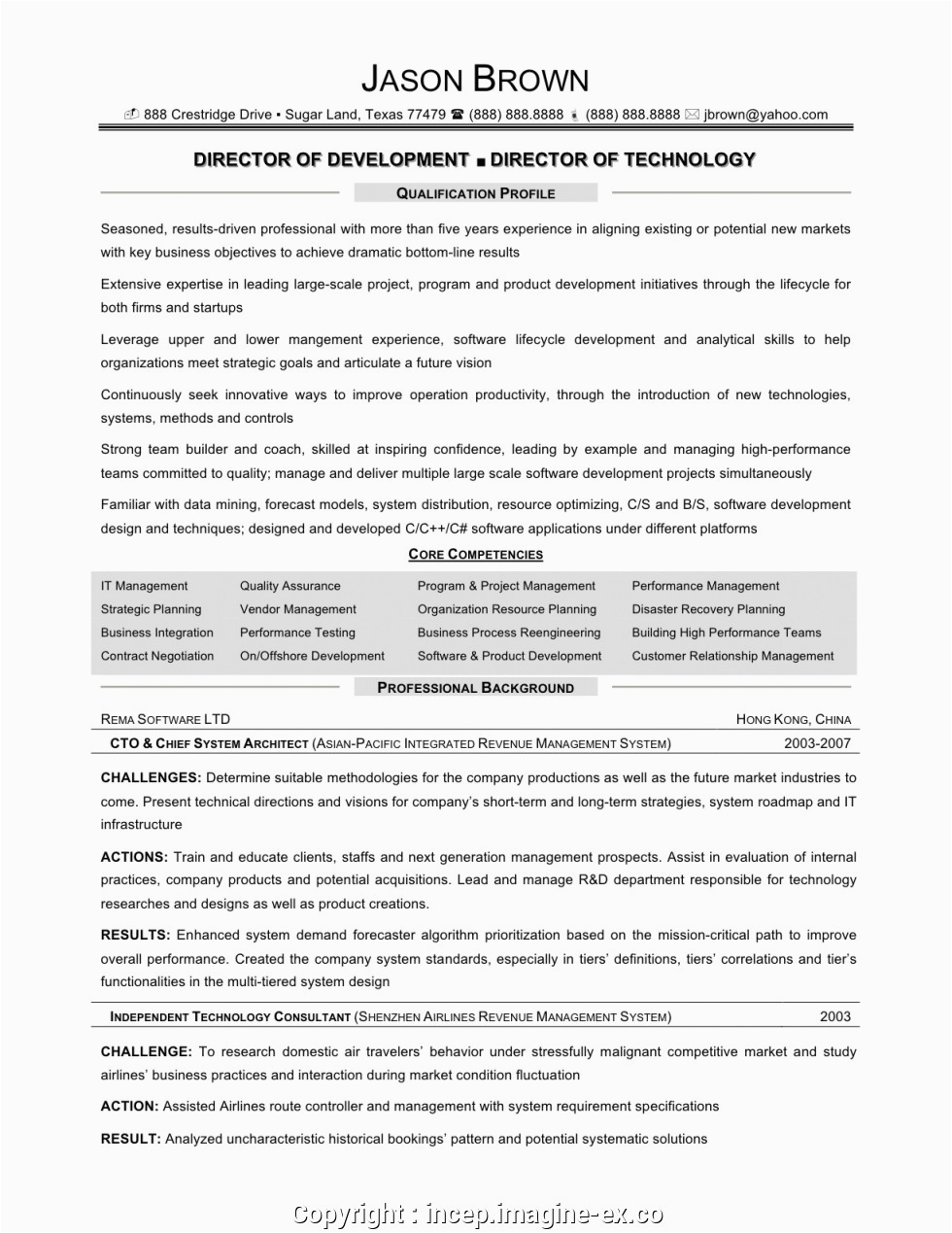 able information technology director resume