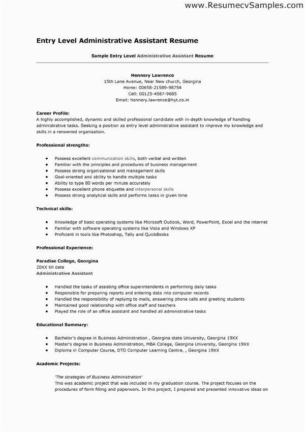 Entry Level Medical Administrative assistant Resume Sample Sample Entry Level Medical assistant Resume Templates