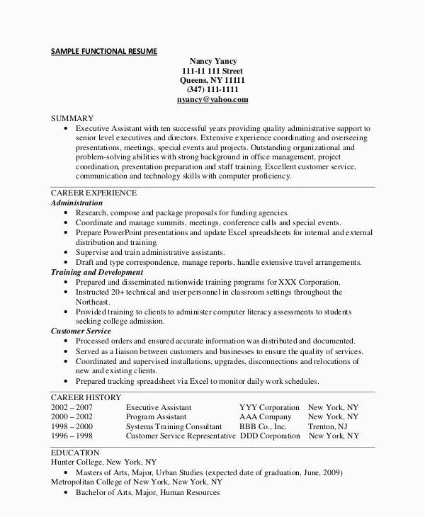 9 functional resume samples pdf doc